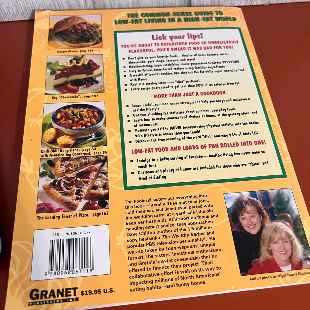 Looneyspoons Low-Fat Food Made Fun Cookbook Janet Greta Podleski Ted Martin